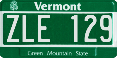 VT license plate ZLE129