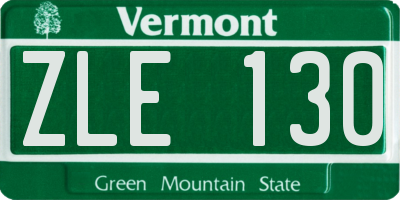 VT license plate ZLE130