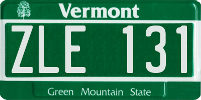 VT license plate ZLE131