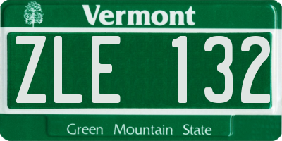 VT license plate ZLE132