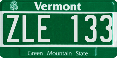 VT license plate ZLE133