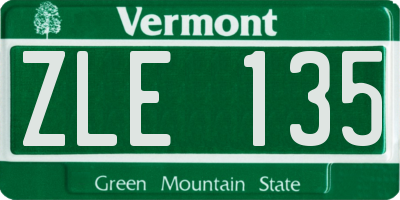 VT license plate ZLE135
