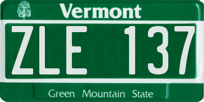 VT license plate ZLE137
