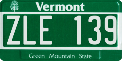 VT license plate ZLE139