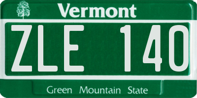 VT license plate ZLE140
