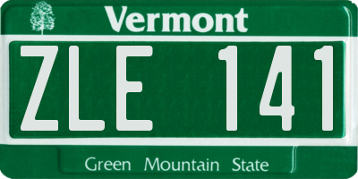 VT license plate ZLE141