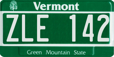 VT license plate ZLE142