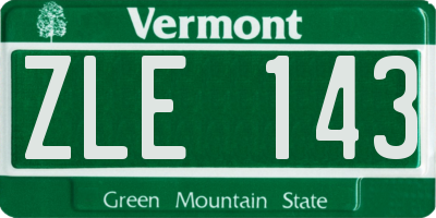 VT license plate ZLE143