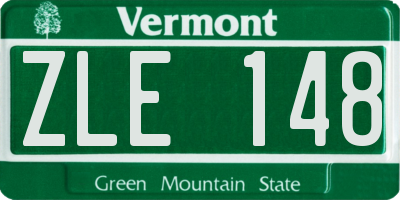 VT license plate ZLE148