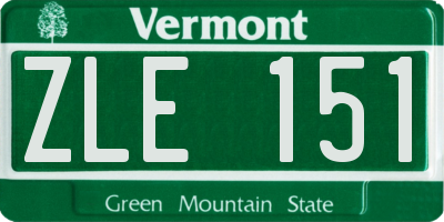 VT license plate ZLE151