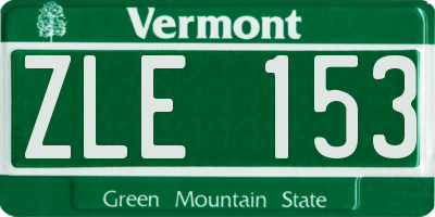 VT license plate ZLE153