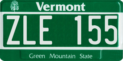 VT license plate ZLE155