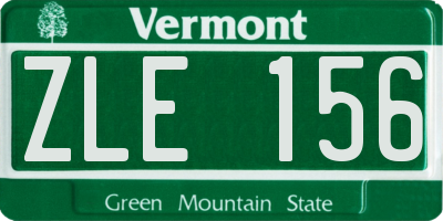 VT license plate ZLE156