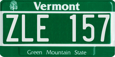 VT license plate ZLE157