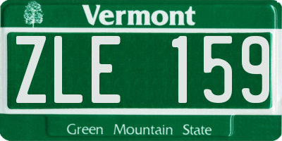 VT license plate ZLE159
