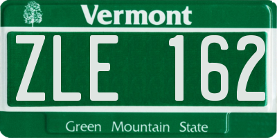 VT license plate ZLE162