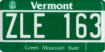 VT license plate ZLE163