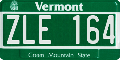 VT license plate ZLE164