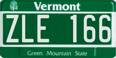 VT license plate ZLE166