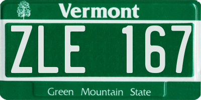 VT license plate ZLE167