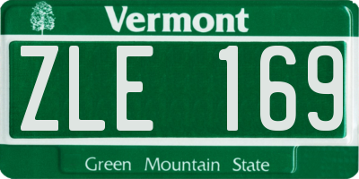 VT license plate ZLE169