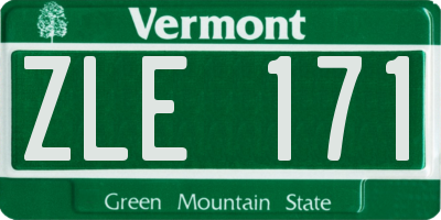 VT license plate ZLE171