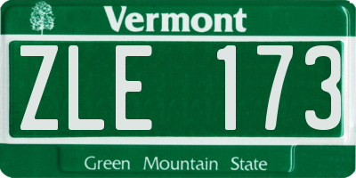 VT license plate ZLE173