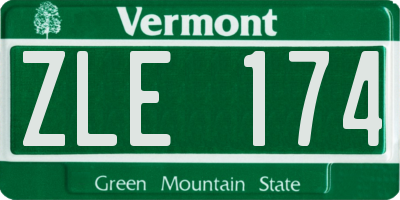 VT license plate ZLE174