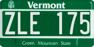 VT license plate ZLE175
