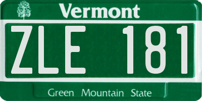 VT license plate ZLE181