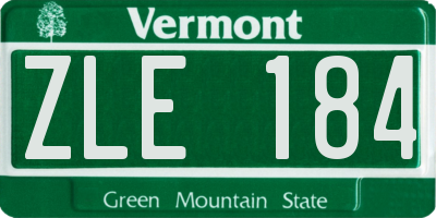 VT license plate ZLE184
