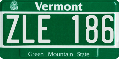 VT license plate ZLE186