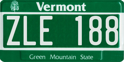 VT license plate ZLE188