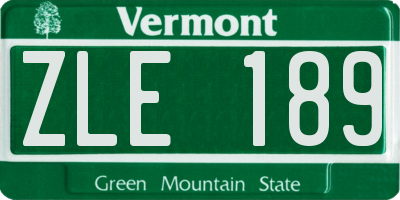 VT license plate ZLE189