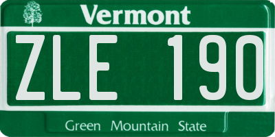 VT license plate ZLE190
