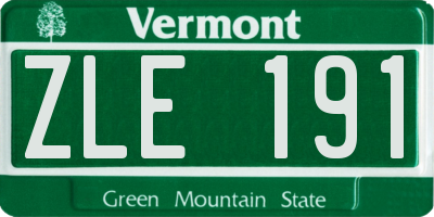 VT license plate ZLE191