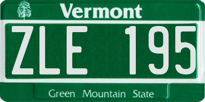 VT license plate ZLE195