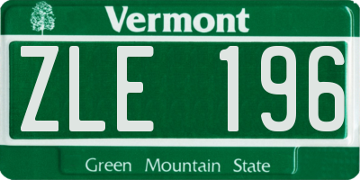 VT license plate ZLE196