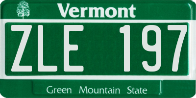 VT license plate ZLE197