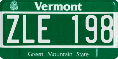 VT license plate ZLE198