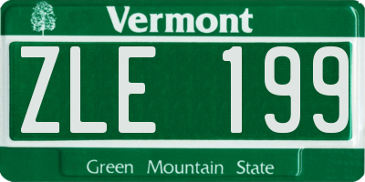 VT license plate ZLE199