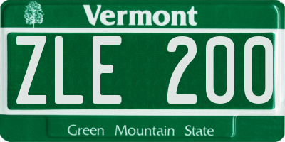VT license plate ZLE200