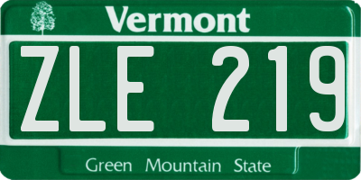 VT license plate ZLE219