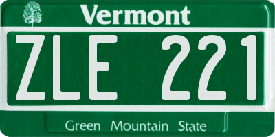 VT license plate ZLE221