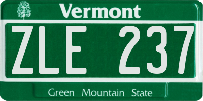 VT license plate ZLE237