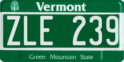 VT license plate ZLE239