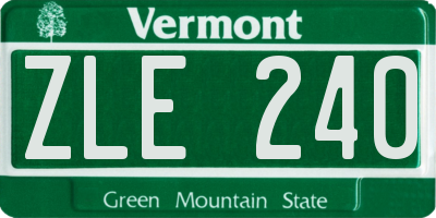 VT license plate ZLE240