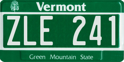 VT license plate ZLE241
