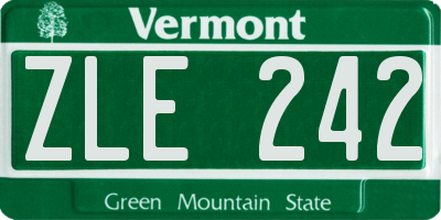 VT license plate ZLE242