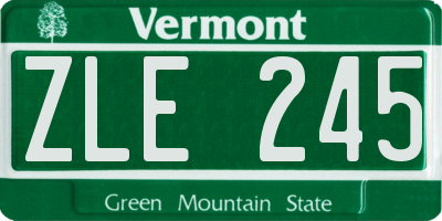 VT license plate ZLE245